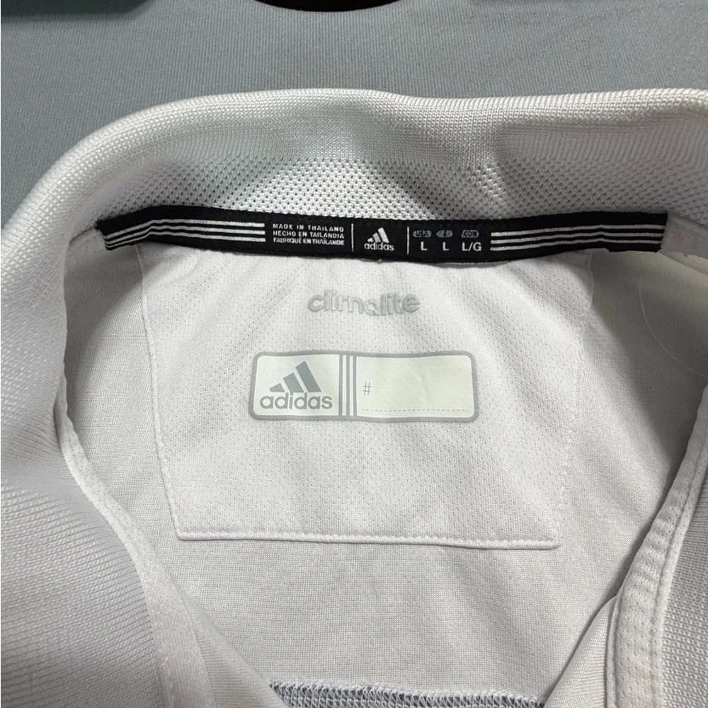 Adidas Men's White Polo with Gray Accents men’s large - Picture 3 of 6